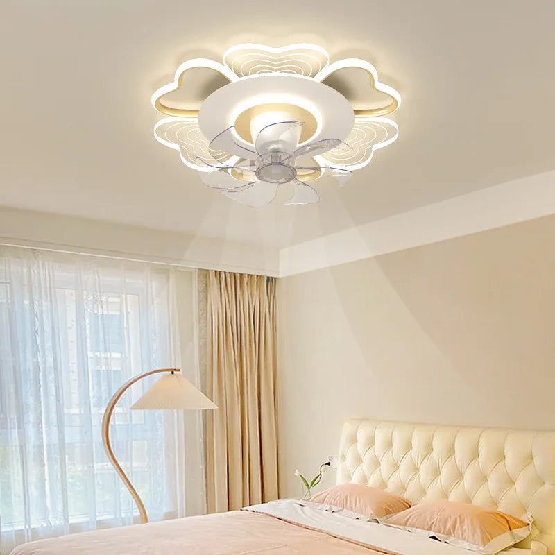 Modern ceiling light with 360-degree rotating fan for stylish lighting