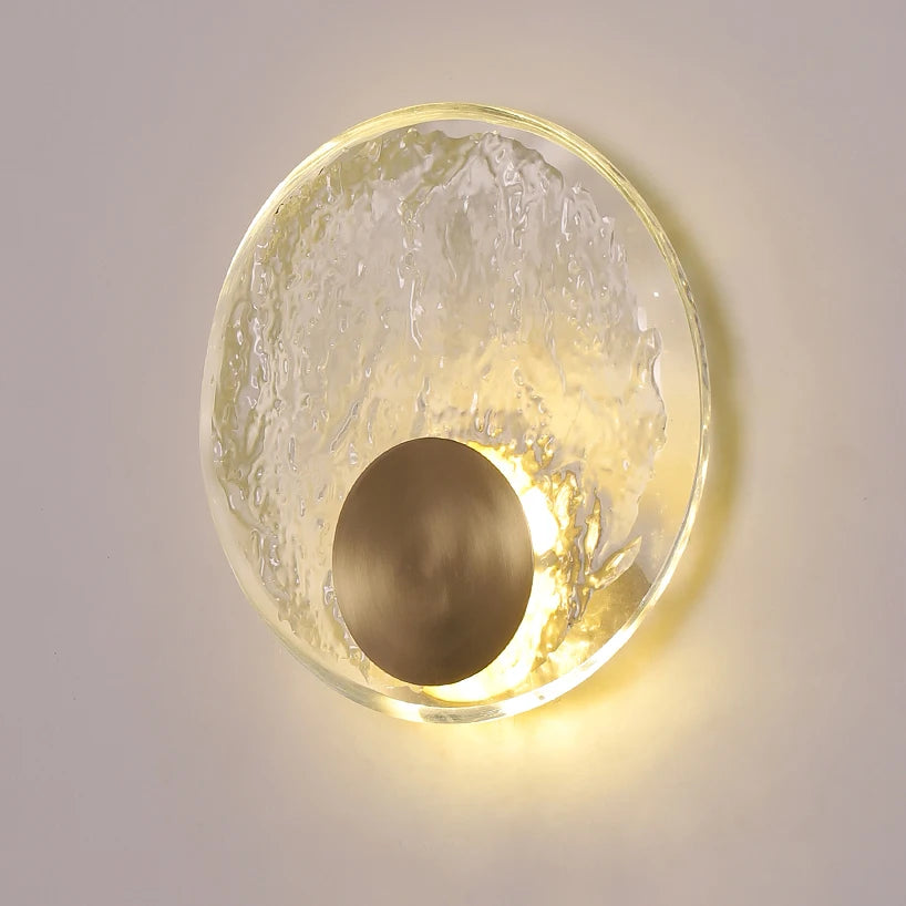 Nordic clear glass and copper LED wall light