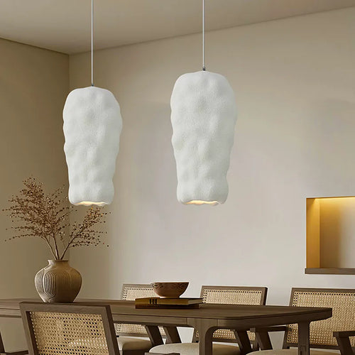 Japanese wabi sabi LED chandelier for bar loft decor - vue 2 sur 10