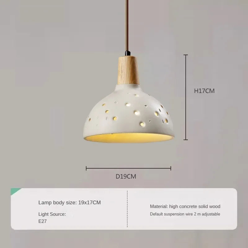 Modern wood and marble chandelier for elegant interiors - vue 14 sur 14