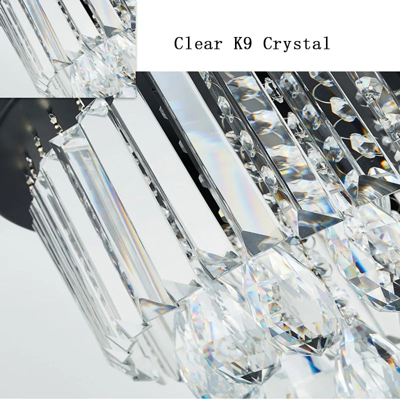 Vintage luxury dimmable crystal LED chandelier - vue 5 sur 12