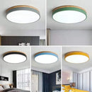 Round 7 colour nordic LED ceiling lights for living room bedroom wood 3-light adjustable colour corridor balcony