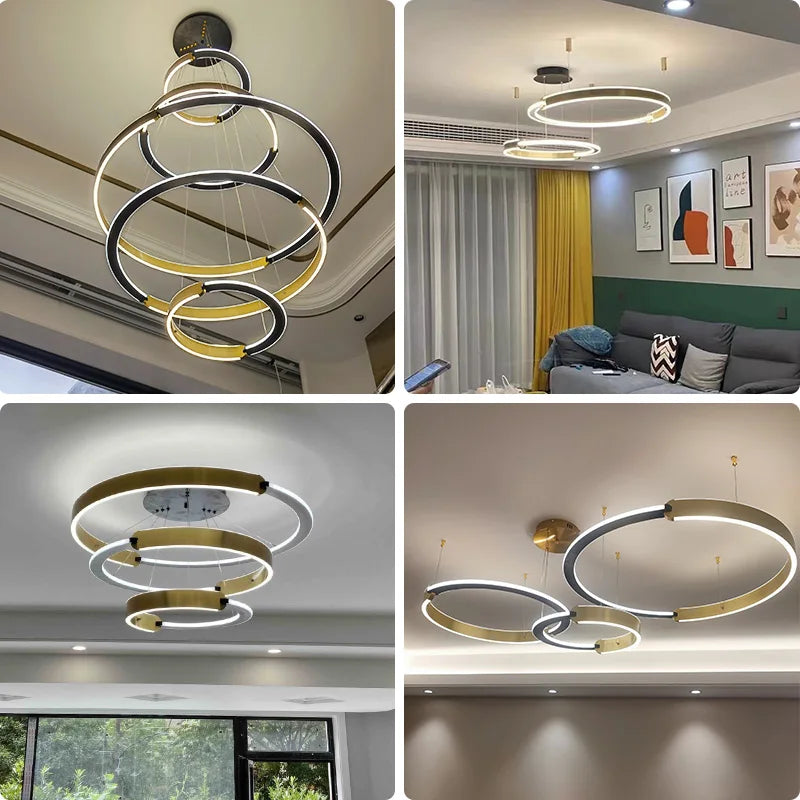Modern ring design chandelier for interior decoration - vue 5 sur 16