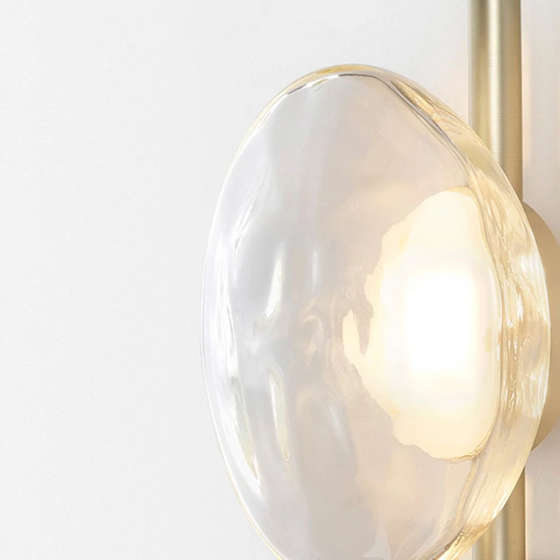 Nordic clear glass and gold metal wall light for multiple spaces - vue 6 sur 18