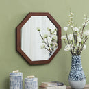 Vintage ash wood wall mirror for bathroom