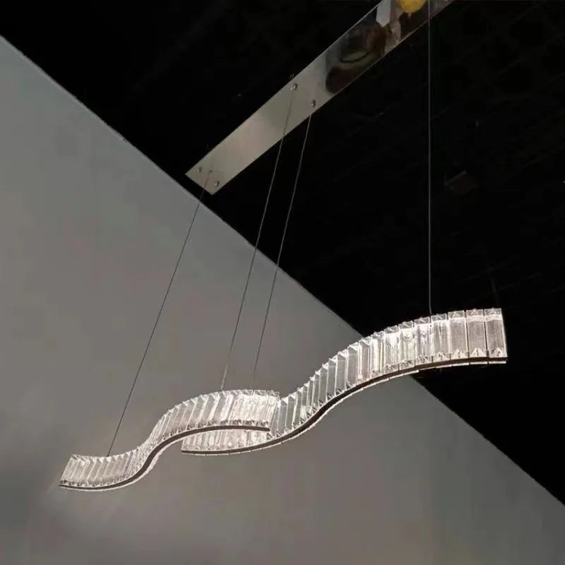 Modern creative crystal strip LED chandelier