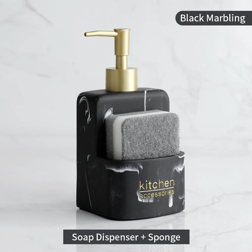 liquid soap dispenser with storage for kitchen accessories - vue 13 sur 14