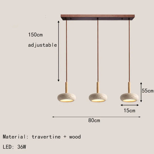 Nordic natural marble stone chandelier with adjustable wire - vue 9 sur 11