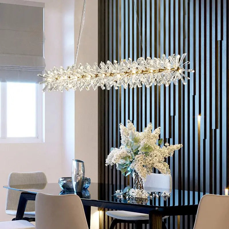 Modern crystal chandelier for elegant indoor lighting - vue 4 sur 14