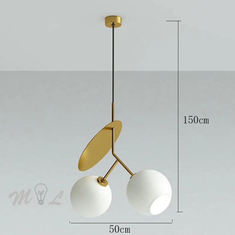 Modern glass pendant light for creative interior decoration - vue 5 sur 12