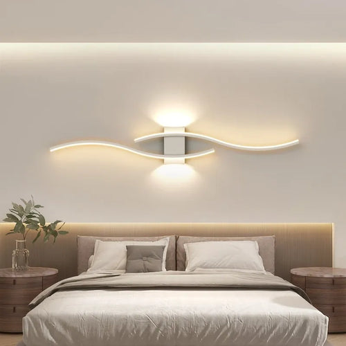 Long LED strip wall light for TV background, bedroom, living room, home interior - vue 3 sur 10