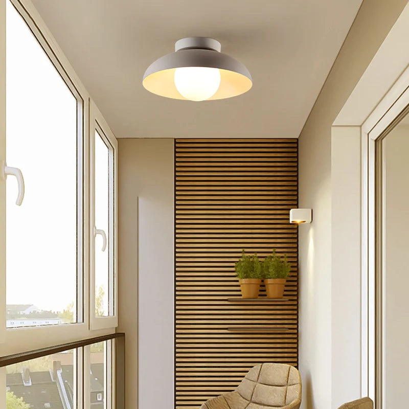 Modern designer ceiling light with rounded shade - vue 5 sur 8