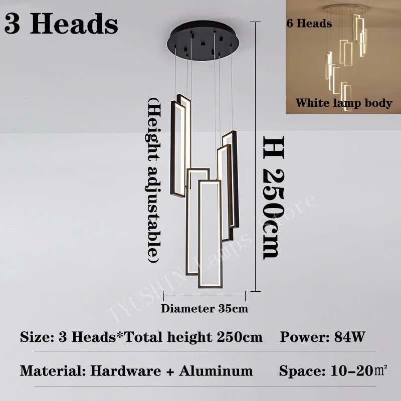 Modern LED chandelier for creative duplex decoration
