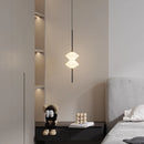 Modern glass LED pendant lamp with adjustable metal wire