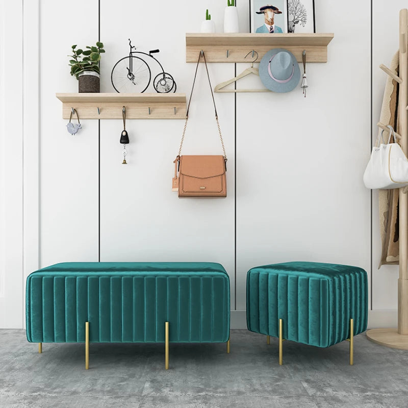 Nordic creative multifunctional velvet bench for living room and bedroom - vue 5 sur 16