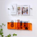 acrylic floating wall shelf magazine rack and literature organizer