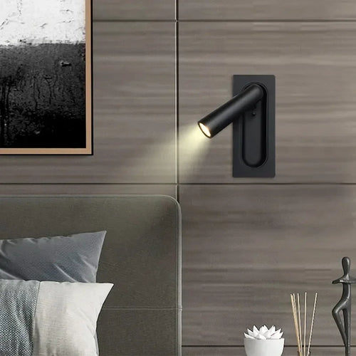 Led wall lamp reading light for bedroom, rotatable wall light for living room or bedside - vue 3 sur 10