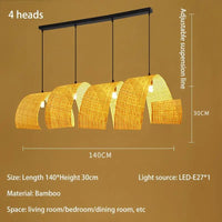 Japanese style bamboo chandelier for zen Asian decor