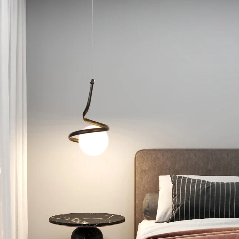 Spherical glass pendant light for modern minimalist lighting