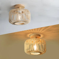 Handmade knitted bamboo ceiling light for creative decor