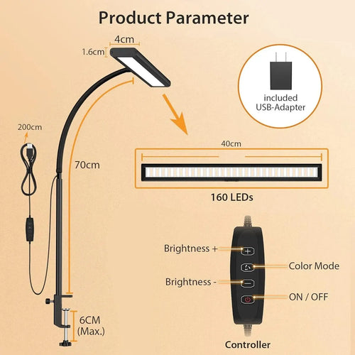LED desk lamp for home office - vue 5 sur 7