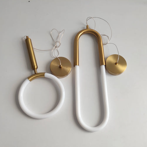 Gold ring LED pendant light - vue 6 sur 16