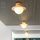 Modern minimalist solid wood LED ceiling light