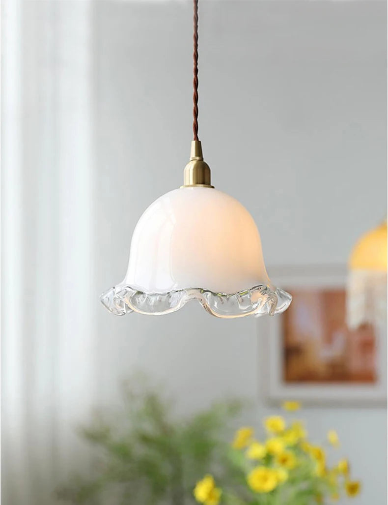 Vintage glass flower bud chandelier nordic style