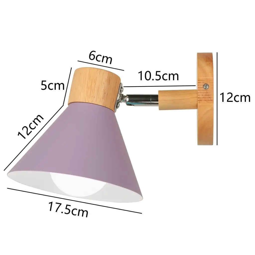 Nordic wooden LED wall light modern home decor - vue 16 sur 23