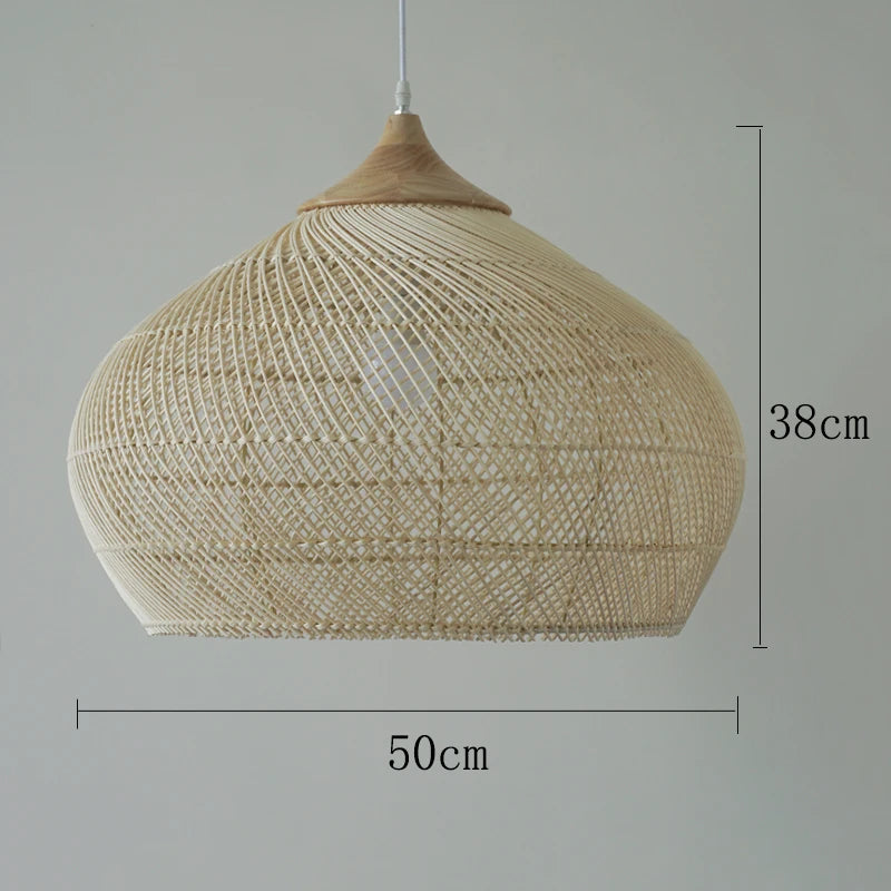 Southeast Asian vintage rattan pendant light high quality for dining room, restaurant, kitchen, or loft - vue 19 sur 27