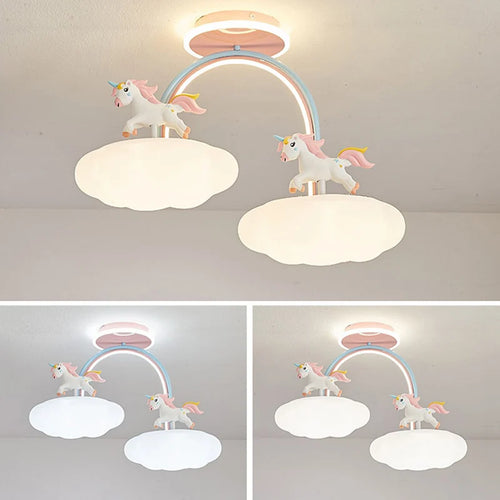 Unicorn cloud ceiling light with remote control full spectrum - vue 4 sur 8