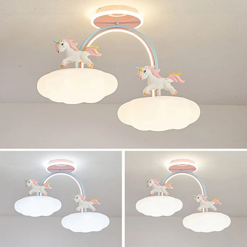 Unicorn cloud ceiling light with remote control full spectrum - vue 3 sur 8
