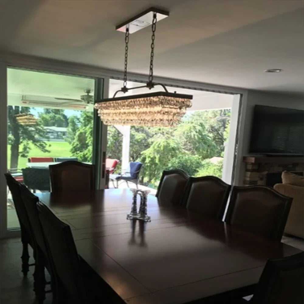 Retro crystal teardrop LED pendant light for interior decor - vue 5 sur 5