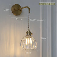 Retro Japanese floral glass wall light modern and chic design
