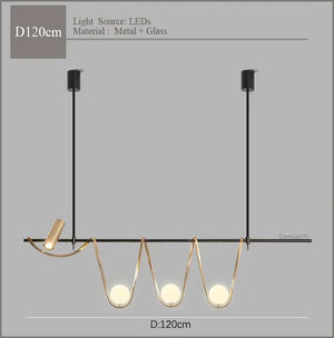 Creative Nordic glass chandelier with LED lighting