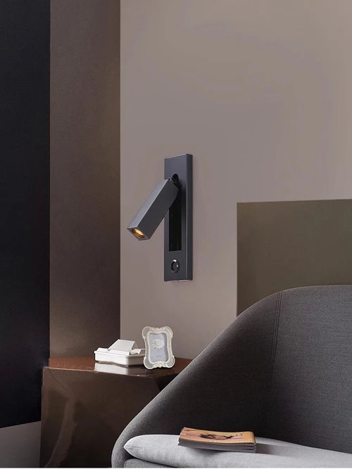 Rotating LED wall light with switch for reading - vue 3 sur 21