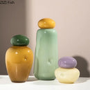elliptical glass vase with lid for decorative flowers