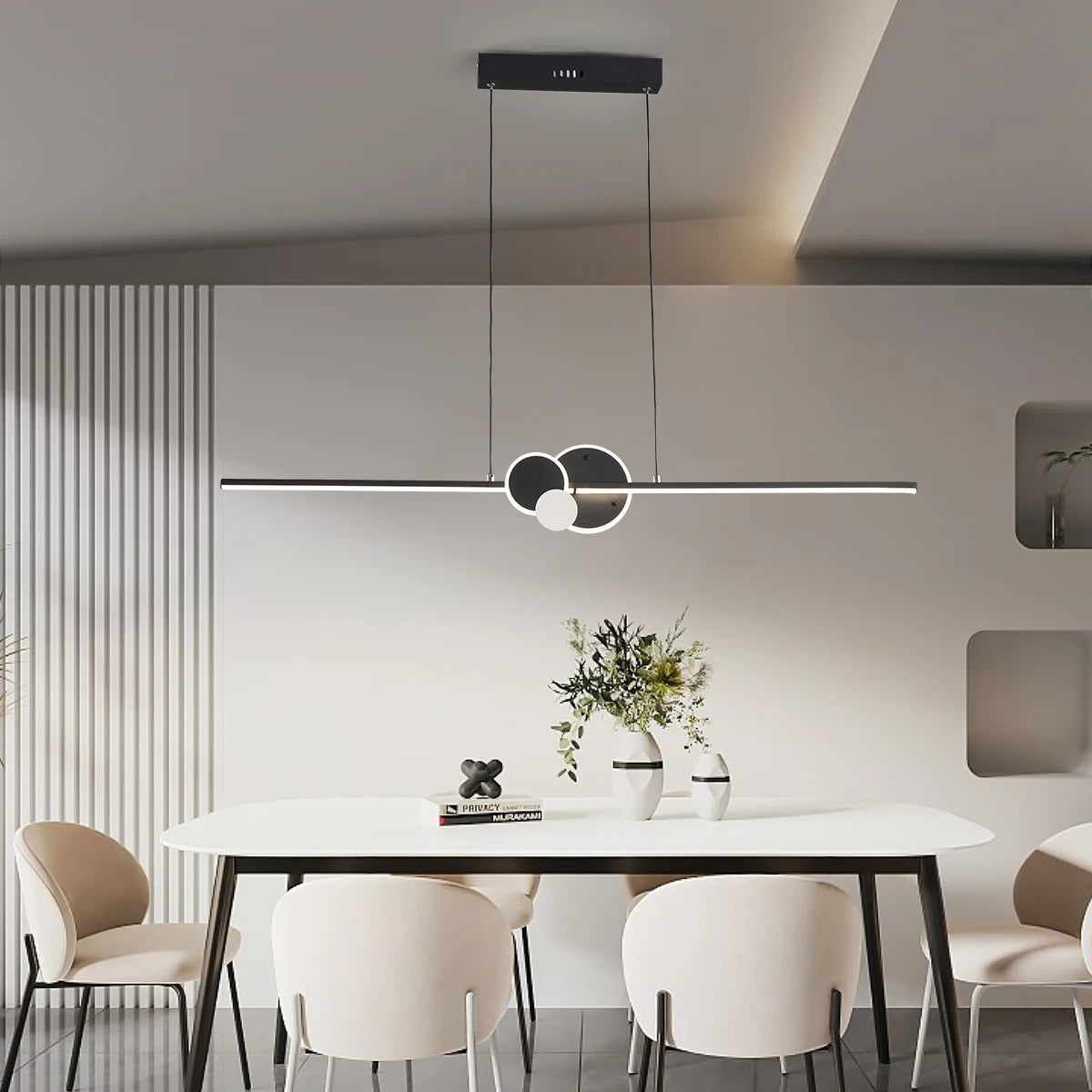 Modern Hanging LED Chandelier Tables, Restaurants, Kitchens, Minimum Ceiling Chandeliers, Home Decorative Lights, Linear - vue 1 sur 6