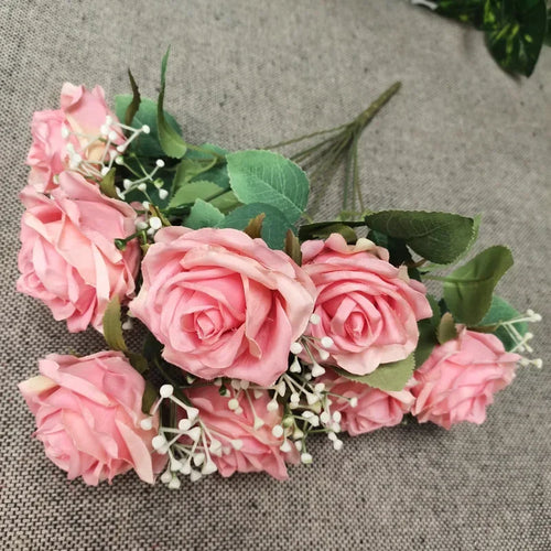 Silk rose bouquet for wedding and party decoration - vue 2 sur 13