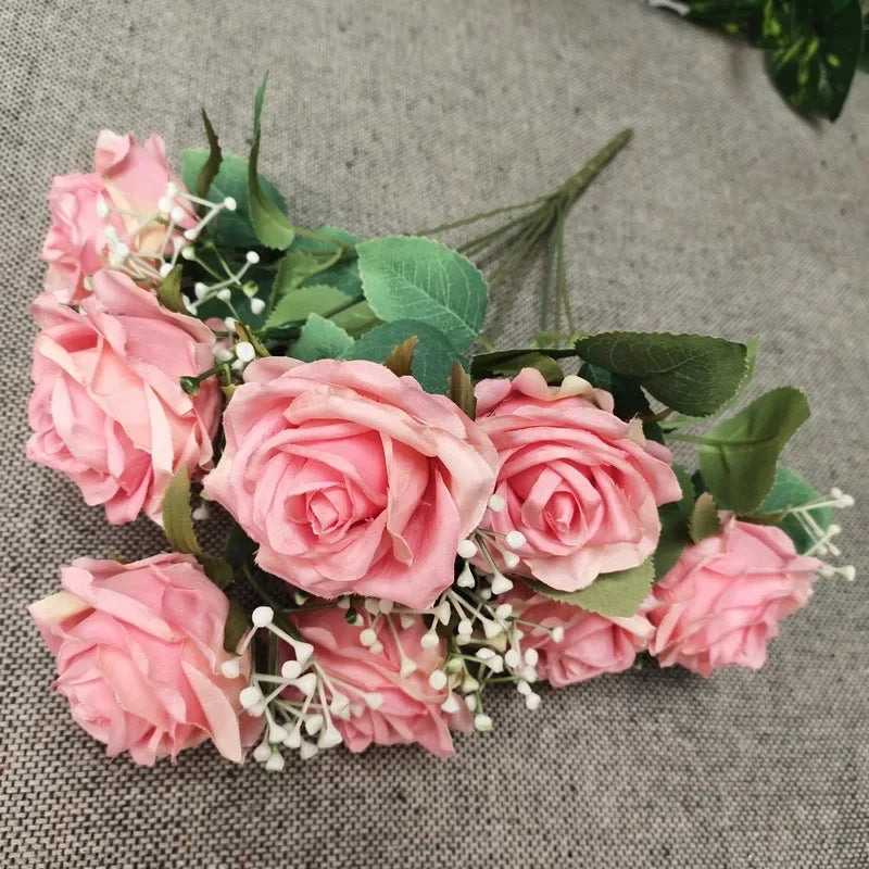 Silk rose bouquet for wedding and party decoration