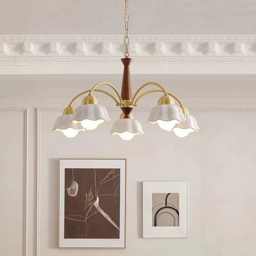 Modern ceramic flower chandelier for contemporary interiors - vue 6 sur 12