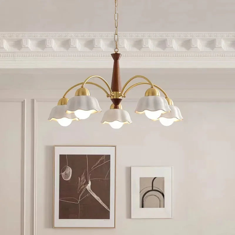 Modern ceramic flower chandelier for contemporary interiors - vue 5 sur 12