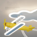 Children's cartoon airplane chandelier with remote control