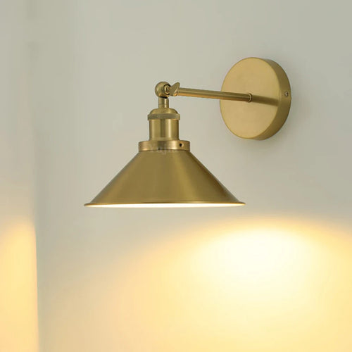 Adjustable retro iron and brass LED wall light - vue 2 sur 8