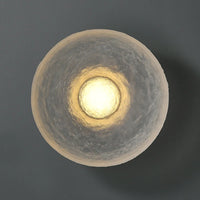 Round postmodern wall light with vintage retro transparent design