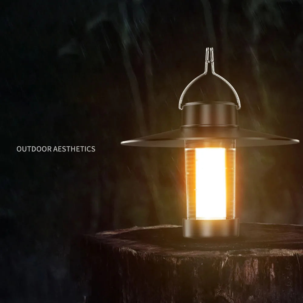 Emergency LED camping lamp with type-c charging and dimmable intensity