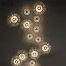 Decorative gold metal flower LED wall light
