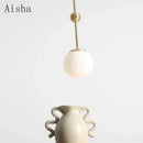 Creative gold glass chandelier with three lights modern lighting