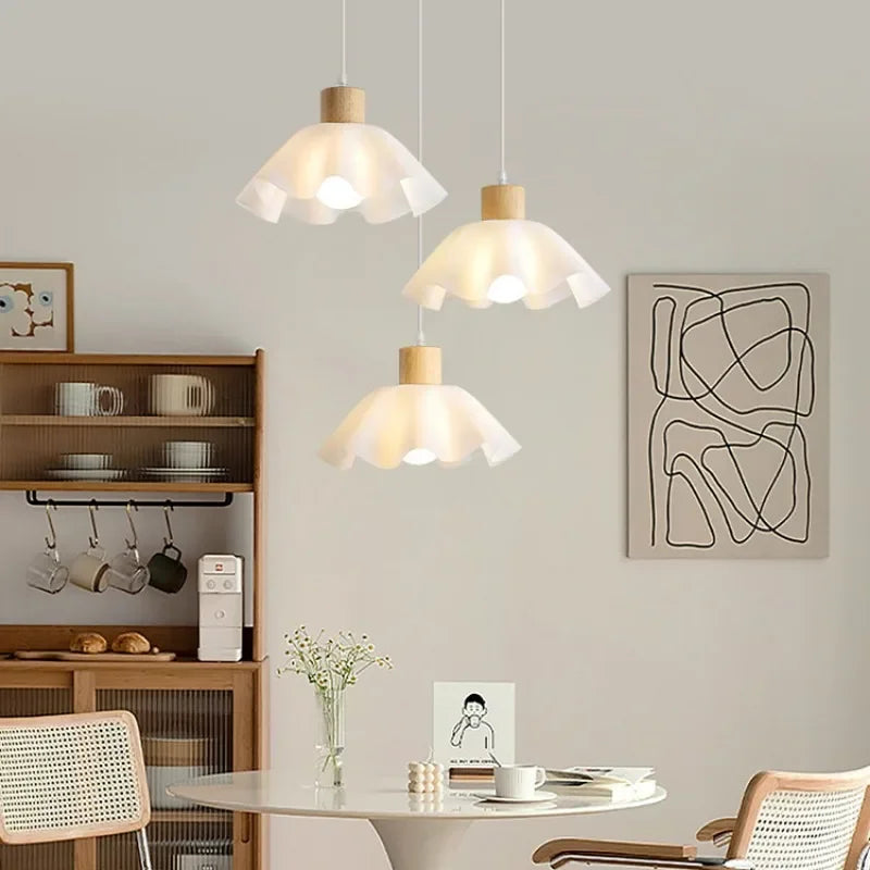 Nordic retro Japanese style decorative LED flower ceiling light 2023 - vue 5 sur 11
