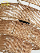 Wabi-sabi style hemp rope pendant light for elegant interiors